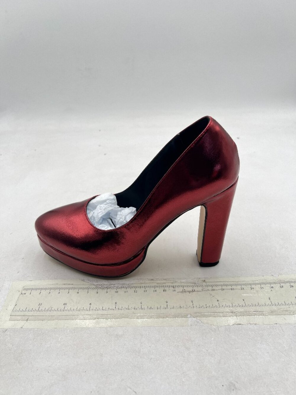 miss left Burgundy Almond Toe Pumps Platform Chunky High Heels | Slip on Shoes